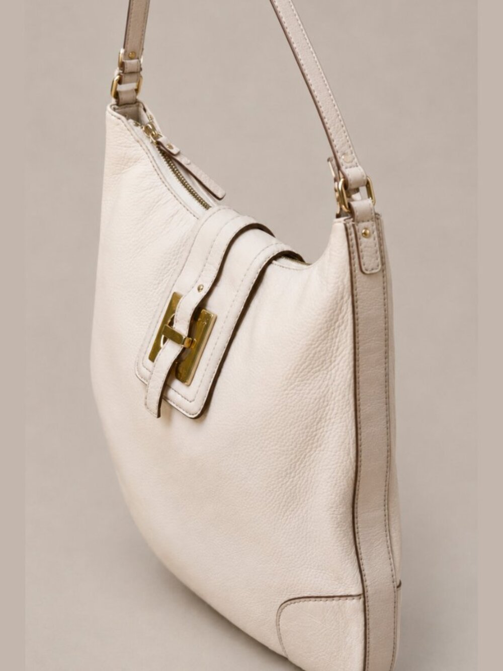 Kate Spade Gold Coast Stevie Hobo Ivory Cream Pebbled Leather Shoulder Bag - Picture 8 of 12